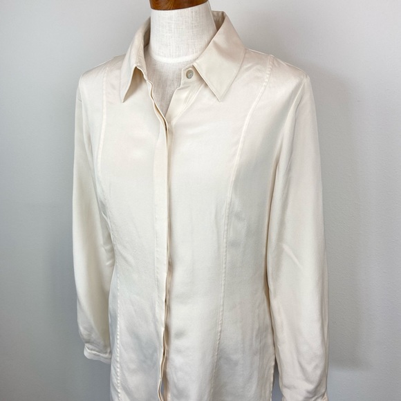 St. John Silk Button Down Shirt - Picture 2 of 6